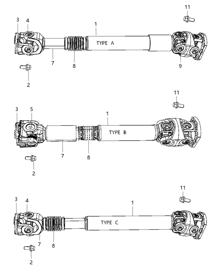 2009 Dodge Ram 3500 Pickup Shaft , Drive , Front Diagram 2 - Thumbnail