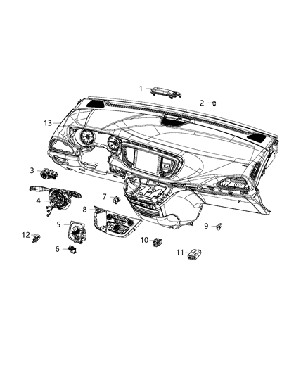 2020 Chrysler Voyager Center Stack Vehicle Feature Controls Diagram for 6EV411X8AB