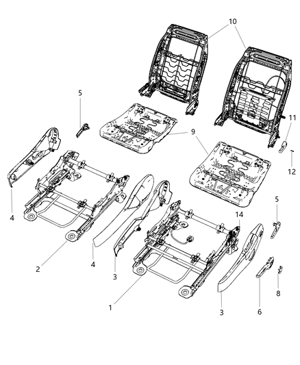 2007 Chrysler Sebring Adjust Handle Cap Diagram for 1FJ571J3AA