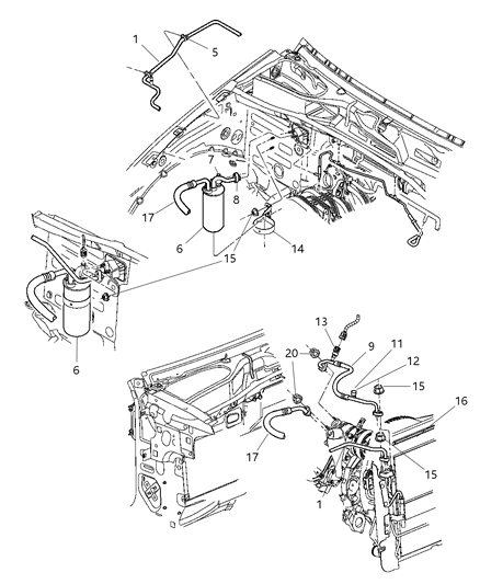 2002 Jeep Liberty Line A/C Discharge Diagram for 55037801AA