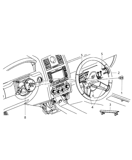 2010 Chrysler 300 Wheel Steering Diagram for 1LD391K5AA