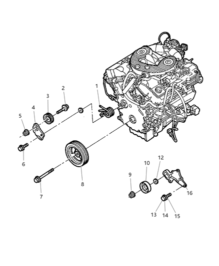 2004 Dodge Intrepid Drive Pulleys Diagram 1 - Thumbnail