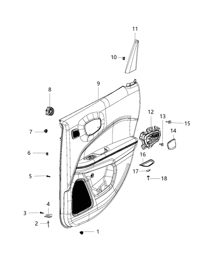 Handle, Inside, Black, Rear Inner Passenger Side Diagram for 6ER86SZ6AB