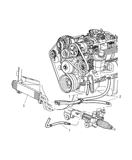 2002 Dodge Ram 1500 Power Steering Hoses Diagram 2 - Thumbnail