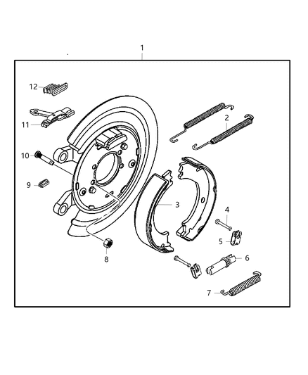 2014 Ram 1500 Park Brake Assembly, Rear Disc Diagram