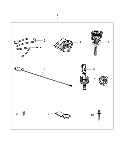 2014 Chrysler 200 Key Blank With Transmitter Diagram for 68092989AB