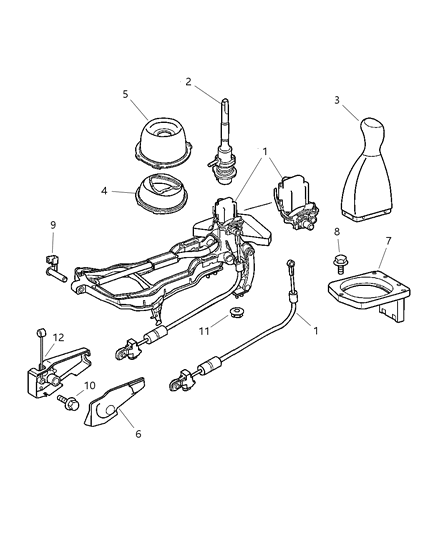 2006 Chrysler Crossfire Gearshift Control of Manual Transmission Diagram