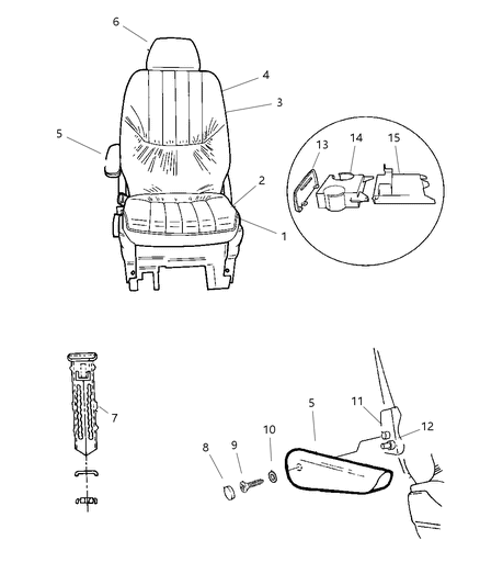 1998 Dodge Caravan Rear Seat - Quad Diagram 1 - Thumbnail
