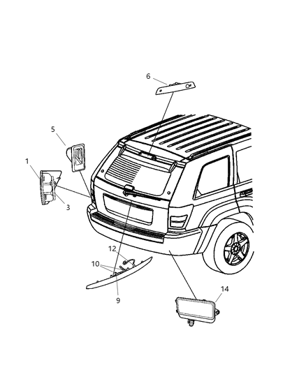 2006 Jeep Grand Cherokee Socket, Rear Diagram for 5143157AA