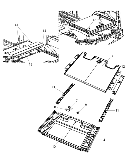 2010 Dodge Nitro Storage Box, Rear Diagram for 1PH85DX9AA