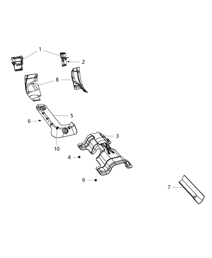 2014 Dodge Charger Shield Exhaust Front Pipe Or Converter Shield To Floor Pan Diagram for 5065767AB