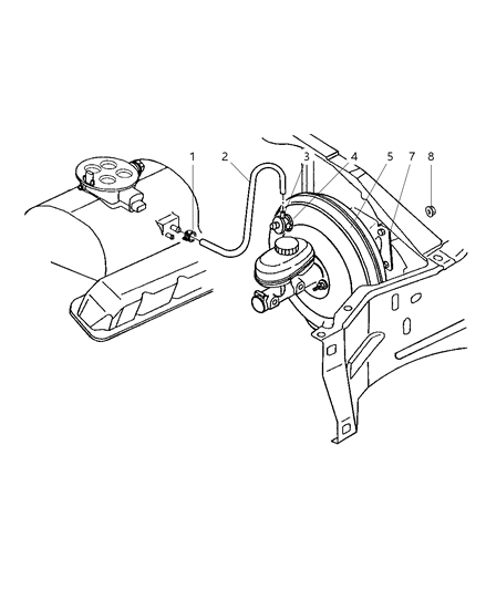 2004 Dodge Dakota Check Valve Diagram for 5016730AA