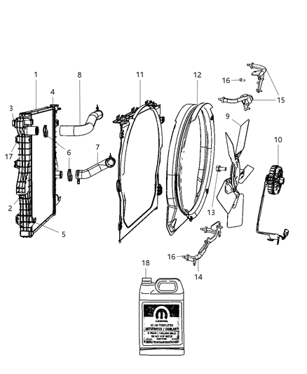 2009 Dodge Ram 3500 Cab Chassis Radiator & Related Parts Diagram 2 - Thumbnail