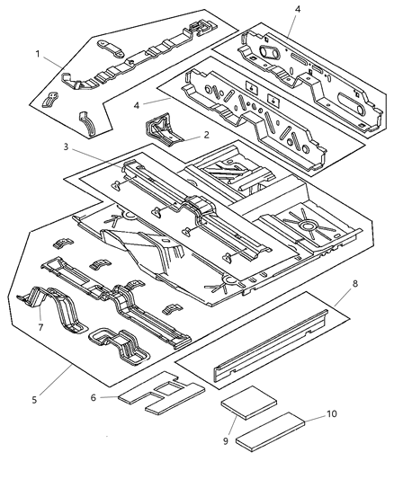 2001 Dodge Neon Front Floor Pan Diagram for 5013068AG