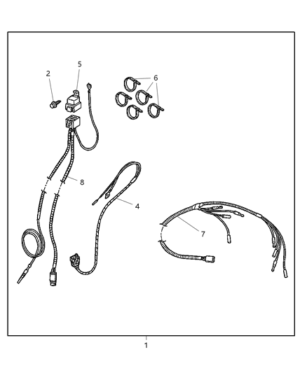 2000 Dodge Ram 1500 Quad & Club Cab Installation Kit - Off Road Lamps Diagram