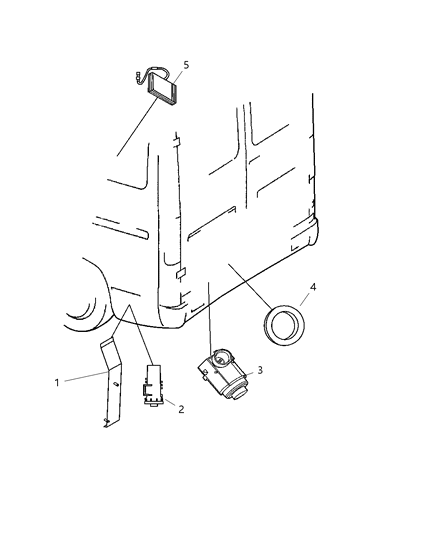 2006 Dodge Sprinter 3500 Park Assist, Back Up Detection System Diagram