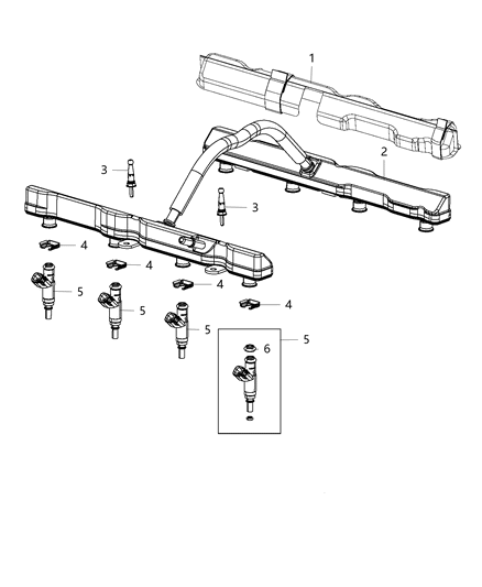 2020 Jeep Grand Cherokee Fuel Rail & Injectors Diagram 3 - Thumbnail