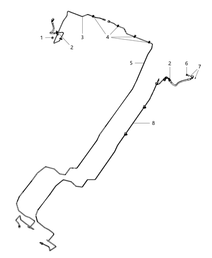 2011 Jeep Liberty Tube Brake Hydraulic Control Unit To Union Right Diagram for 52125199AB