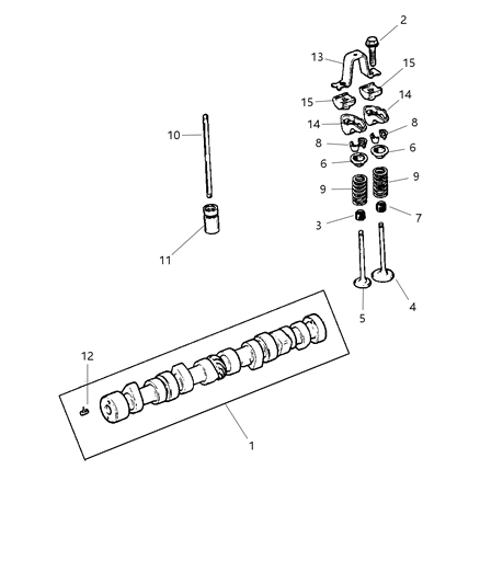2002 Dodge Dakota Camshaft & Valves Diagram 1 - Thumbnail
