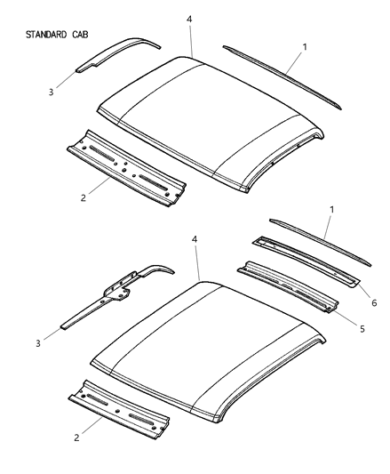 2000 Dodge Dakota Rail Roof Diagram for 55257167AA