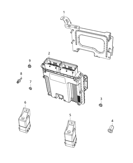 2021 Jeep Gladiator Modules, Engine Compartment Diagram 2 - Thumbnail
