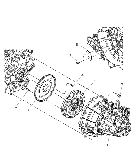 2007 Chrysler PT Cruiser Transaxle Assembly & Mounting Diagram 2 - Thumbnail