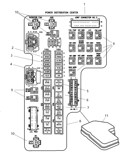 2004 Dodge Dakota Fuse, Blue Diagram for FLF20