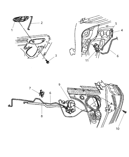 2000 Dodge Intrepid Latch Rear Door Diagram for 4574022AD