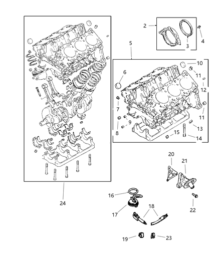 2000 Dodge Grand Caravan Heater Assembly, Engnie Block, Black Diagram for 4609550
