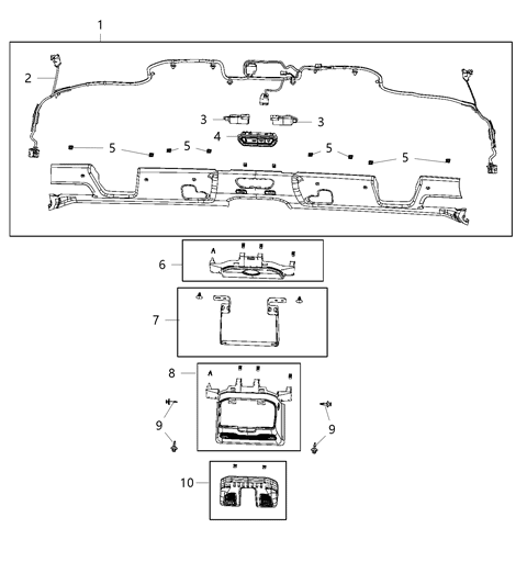 2021 Jeep Gladiator Switch Air Bag Control Diagram for 6ES90TX7AB