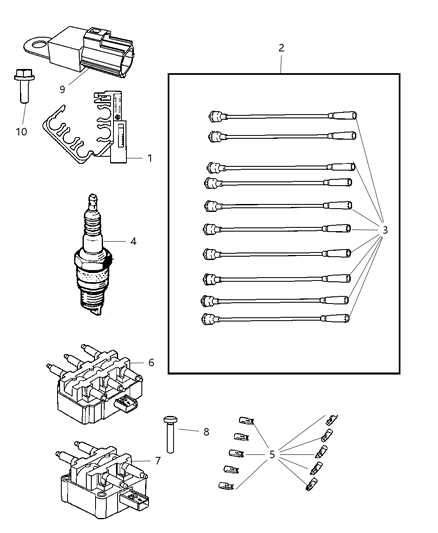 2010 Dodge Viper Spark Plug Diagram for SVRE10PMC5