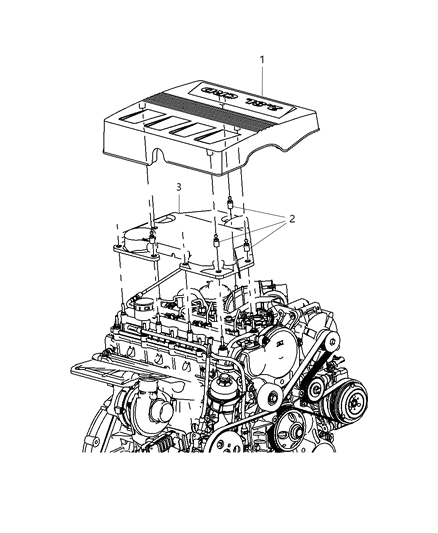 2009 Dodge Nitro Cover Engine Diagram for 53013900AC