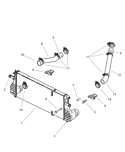 1998 Dodge Ram 3500 Regular Cab Charge Air Cooler System Diagram 2 - Thumbnail