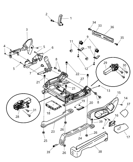 2006 Jeep Grand Cherokee Handle, Gray, Passenger Side Diagram for 1BG531D1AA