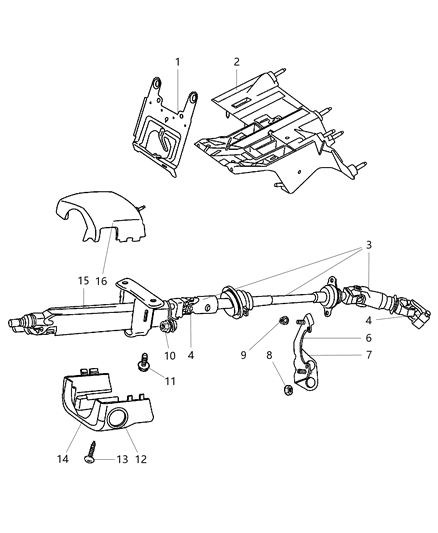 2006 Jeep Liberty Lower Shroud Diagram for 5GE04ZJ8AB