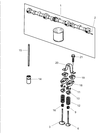 1998 Jeep Grand Cherokee Camshaft & Valves Diagram 1 - Thumbnail