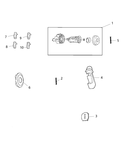 2019 Dodge Charger Lock Cylinder Cap, Front Diagram for 68085674AA