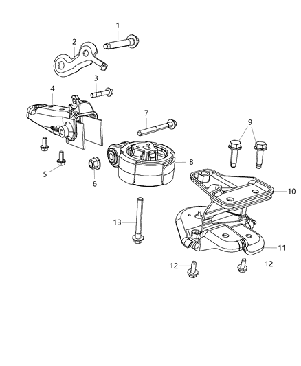 2017 Dodge Journey Engine Mounting Rear Diagram 2 - Thumbnail