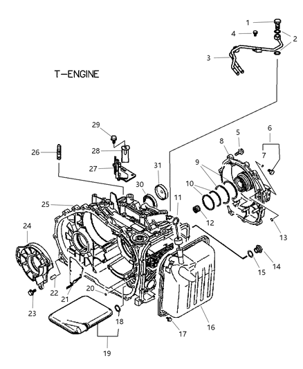 2002 Chrysler Sebring Coupe Case, Automatic Diagram 1 - Thumbnail