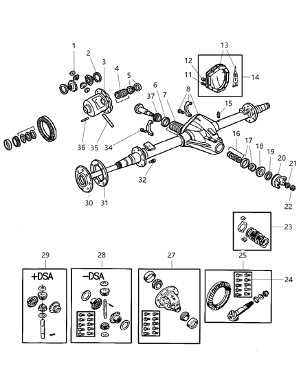 2003 Dodge Ram Van Differential Case Diagram for 4506058AB
