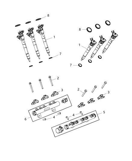 2021 Jeep Wrangler Fuel Rail & Injectors Diagram 1 - Thumbnail