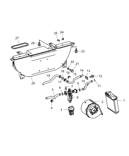 2007 Dodge Sprinter 3500 Heater Core Diagram for 68012614AA