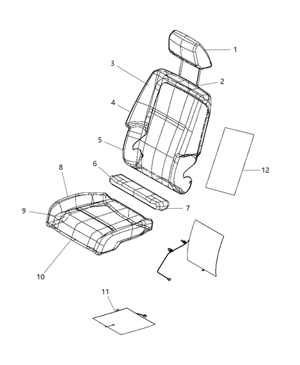 2009 Dodge Journey Front Seat - Bucket Diagram 3 - Thumbnail