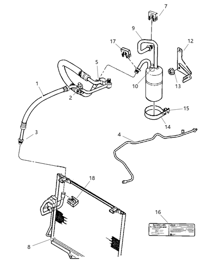 2002 Jeep Wrangler Switch A/C Low Pressure Cut Off Diagram for 5015872AB