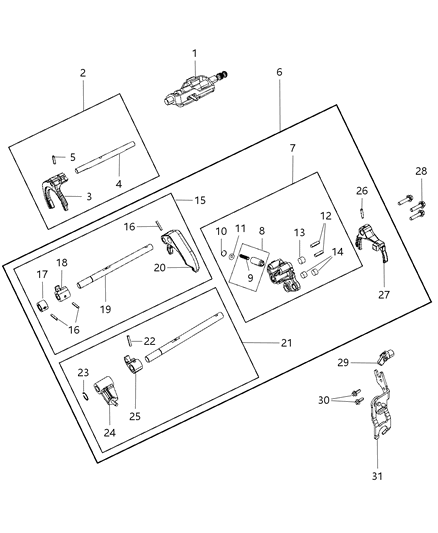 2011 Jeep Patriot Bracket Reverse Shift Rod Diagram for 4761152
