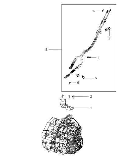 2012 Dodge Dart Cable Gearshift Control Diagram for 5106160AC
