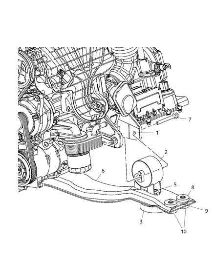 2008 Dodge Avenger Engine Mounting Diagram 5 - Thumbnail