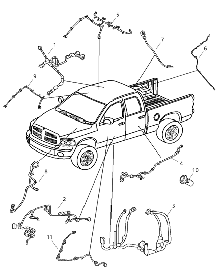 2007 Dodge Ram 2500 Wire Harness Diagram for 56051299AB