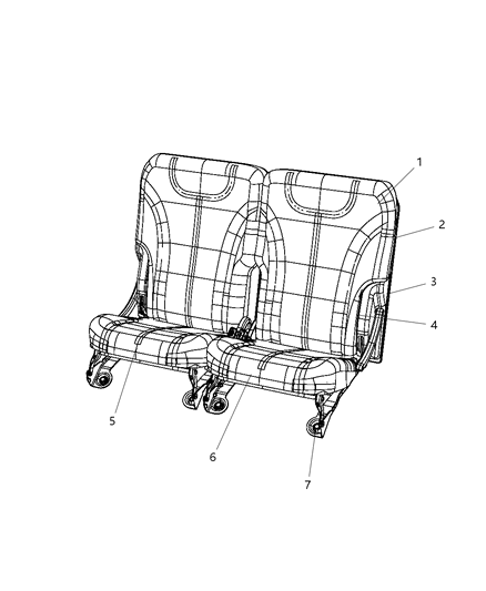 2008 Chrysler Pacifica Seat Cushion Pad Diagram for 68002377AA