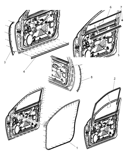2012 Ram 1500 Seal Door Sill Diagram for 55372220AD